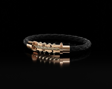 Gold and Leather Bracelets
